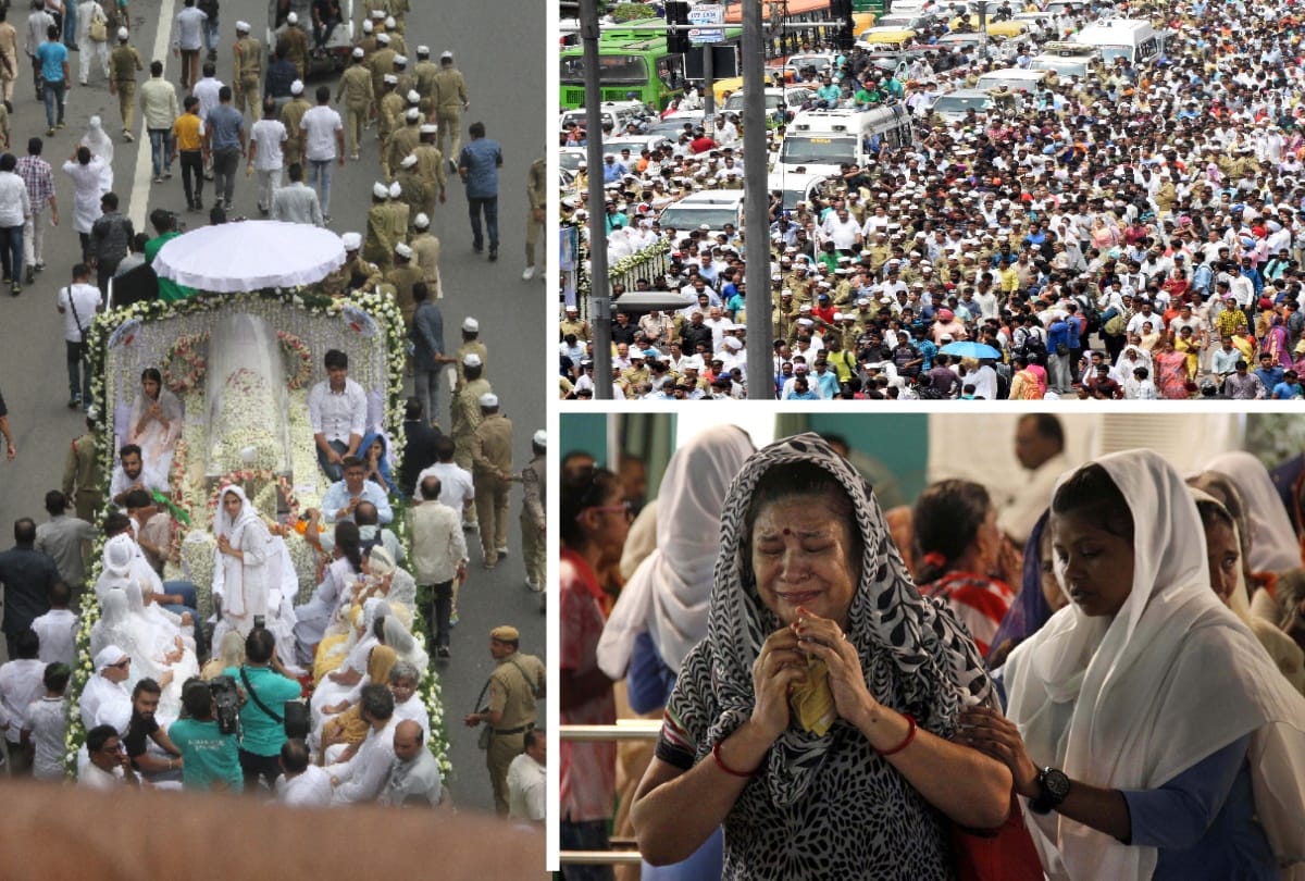 heavy crowd in delhi due to sant nirankari mission satguru mata savinder funeral