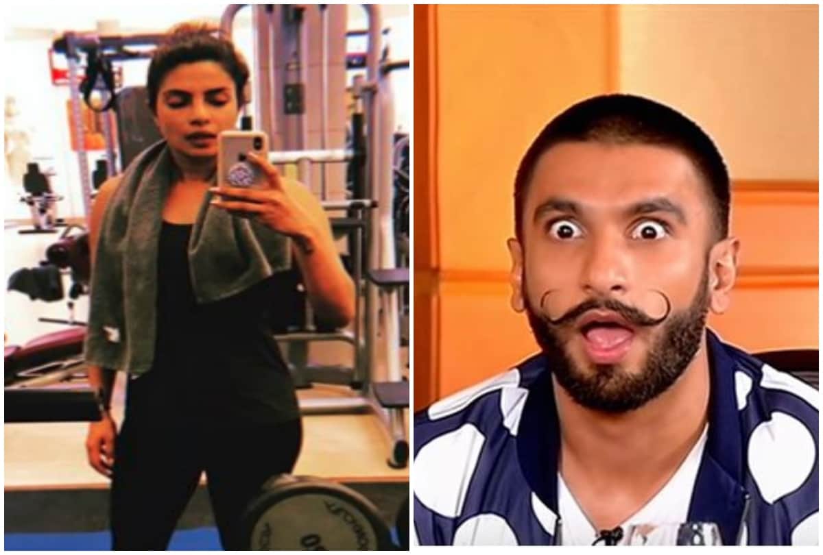 Ranveer Singh making fun on Priyanka Chopra gym picture 