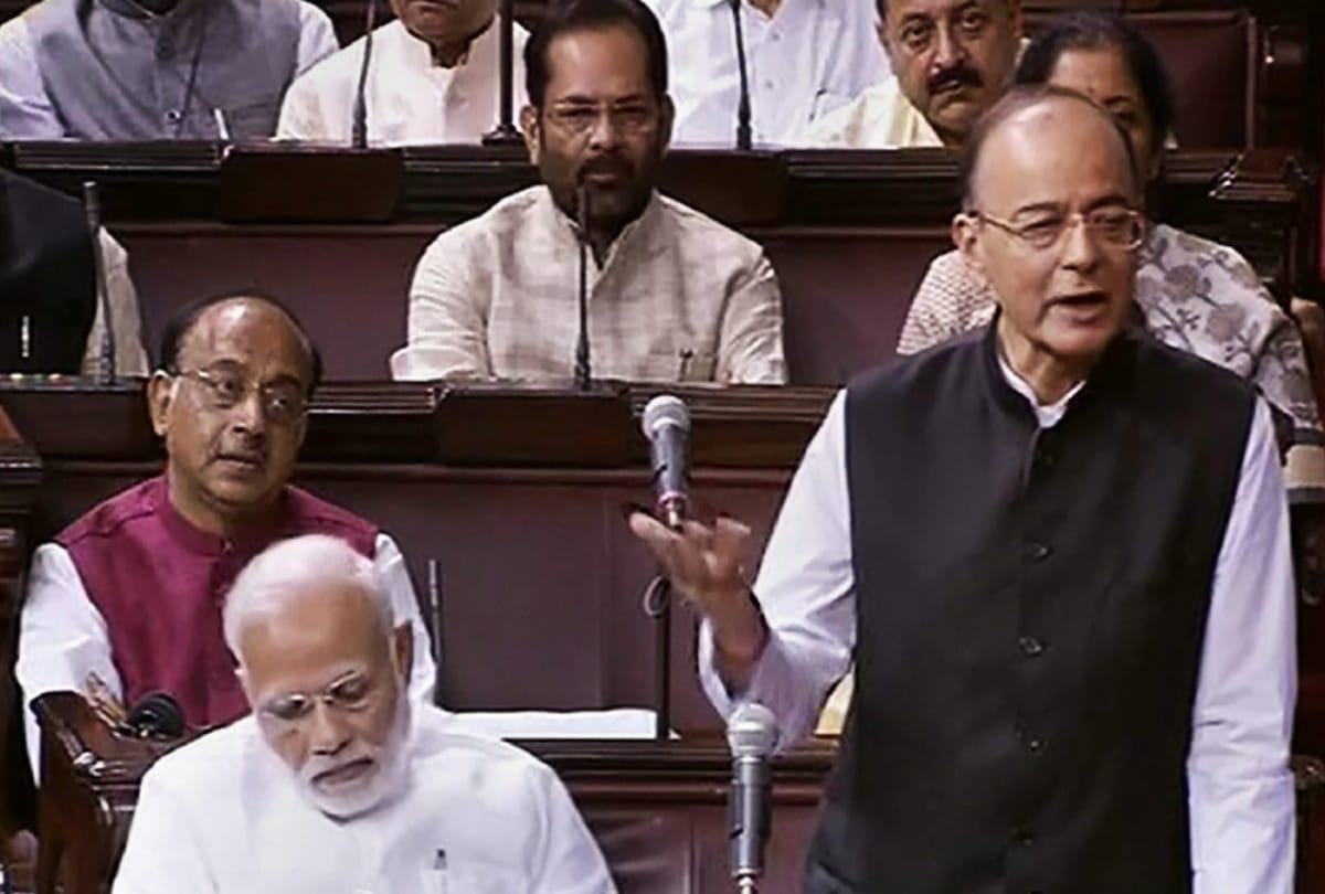 finance minister Arun jaitley refused pm modi shake hand in parliament