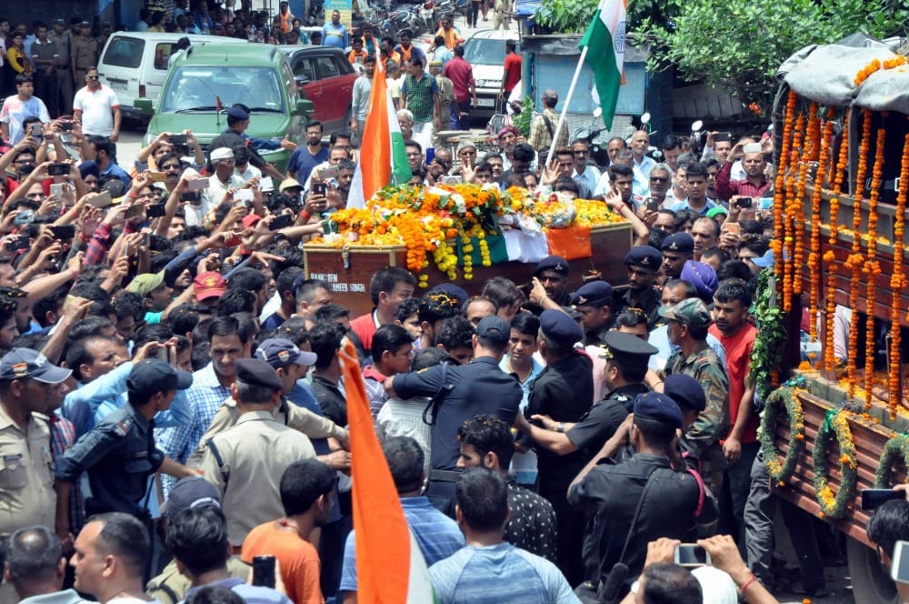 Gurez Encounter martyr hameer singh pokhariyal cremation 