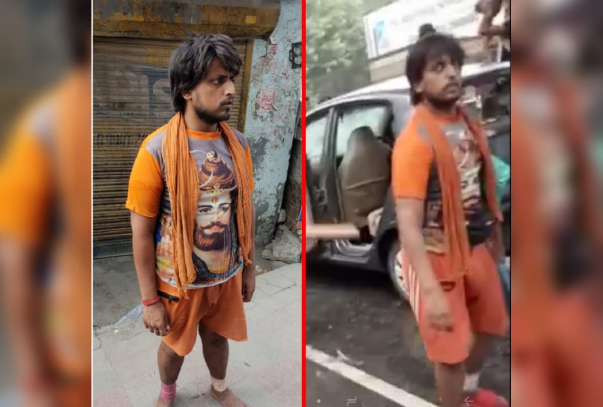 police arrested a kanwariya after Delhi car vandalism incident