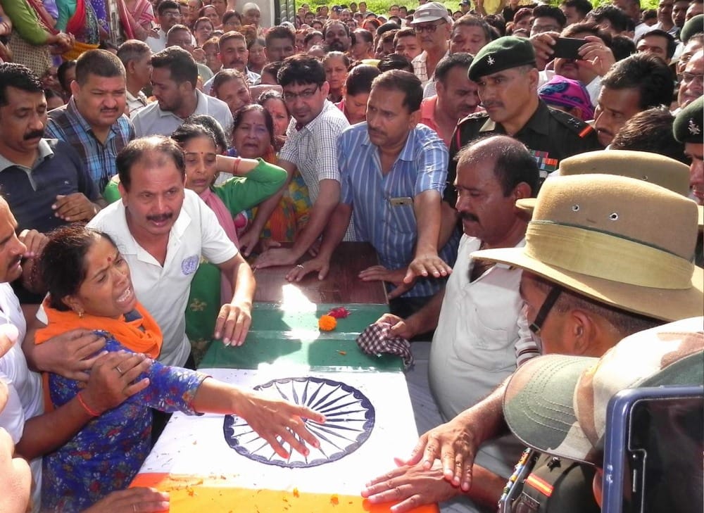 Gurez Encounter martyr mandeep singh rawat cremation
