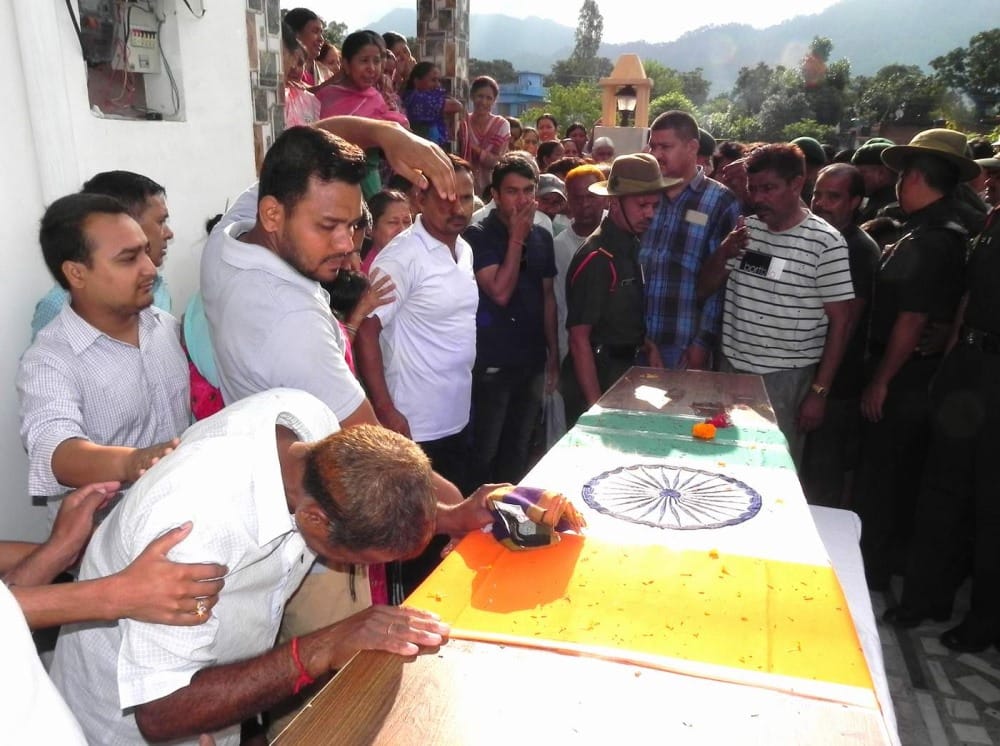 Gurez Encounter martyr mandeep singh rawat cremation