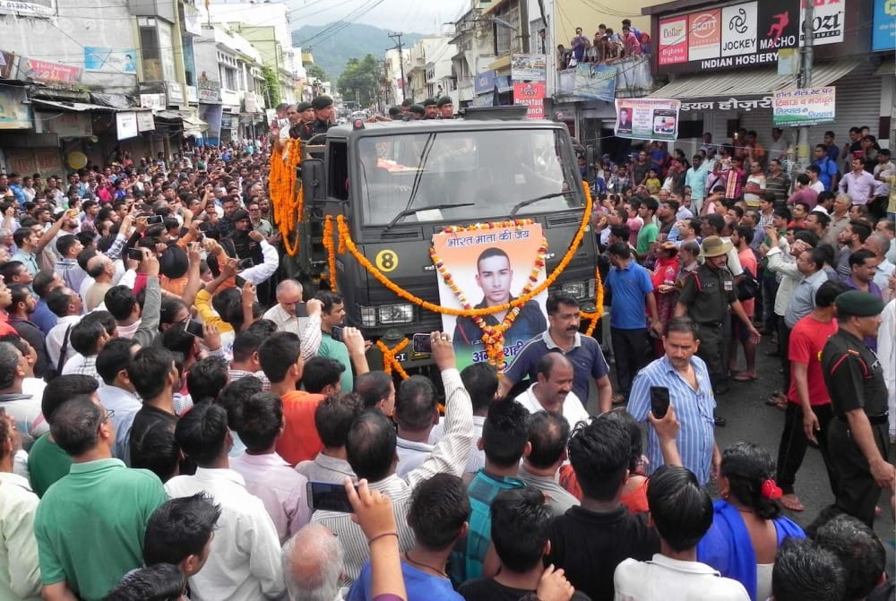 Gurez Encounter martyr mandeep singh rawat cremation