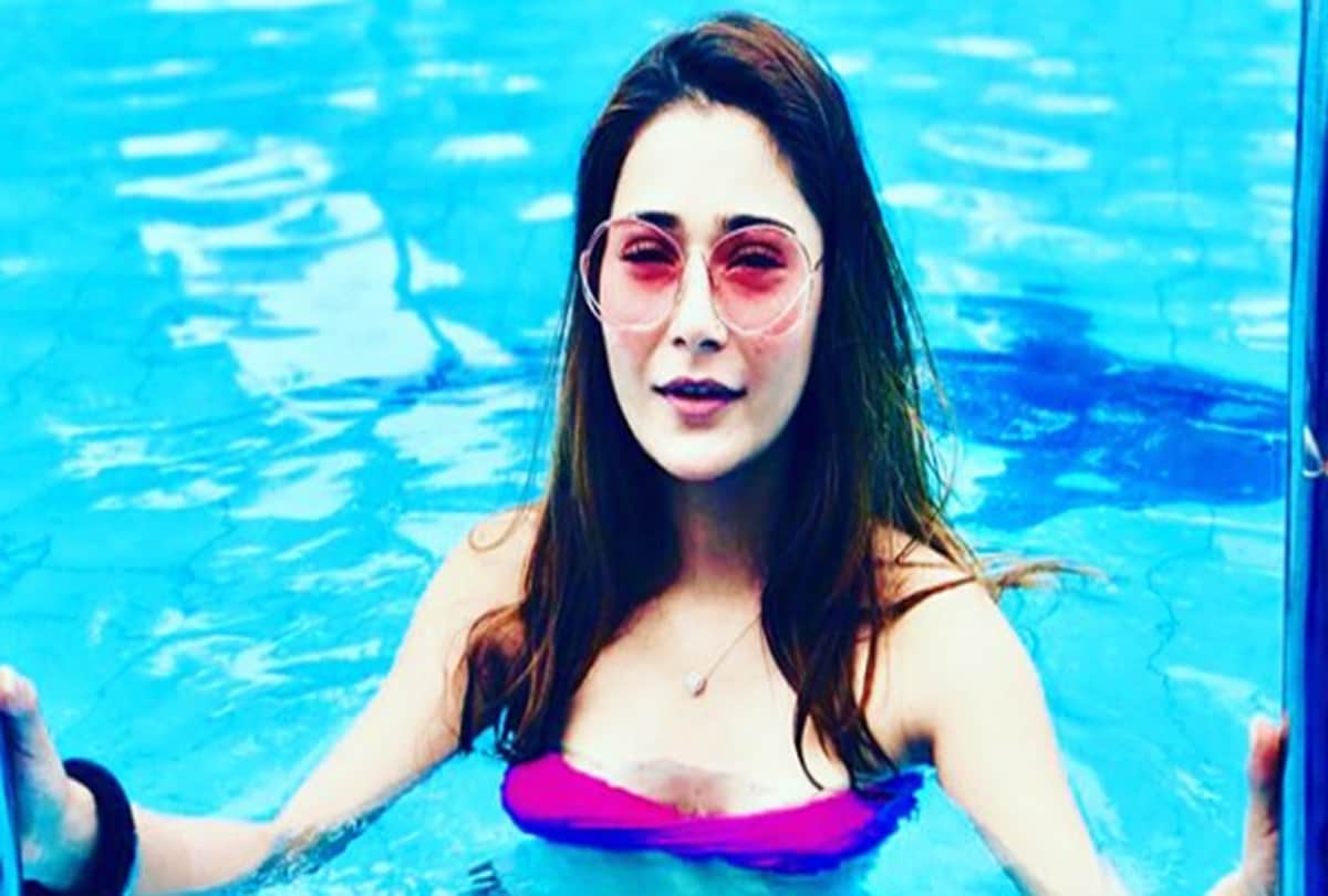 Sara Khan flaunts her toned body in a bikini trolls demand the actress tp change her religion