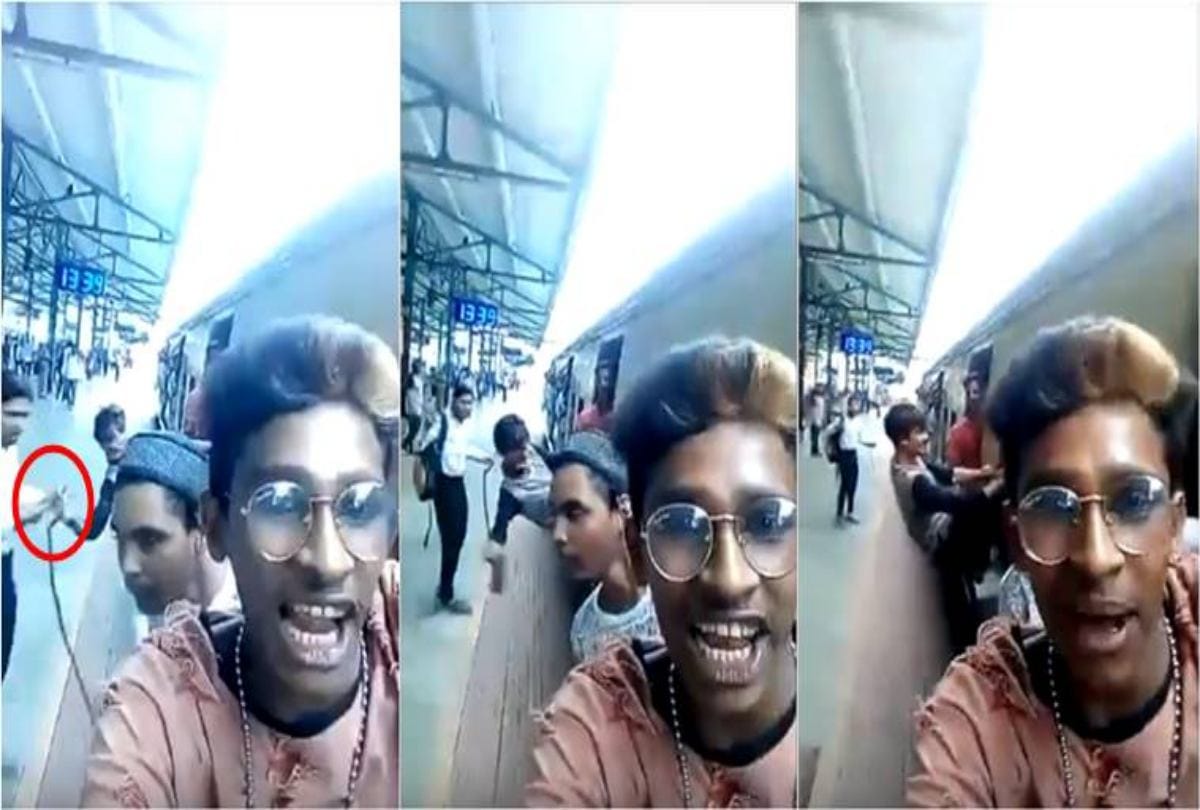 Watch 4 Men Doing Stunts On Mumbai Local And Snatching Phone From Passenger On Station