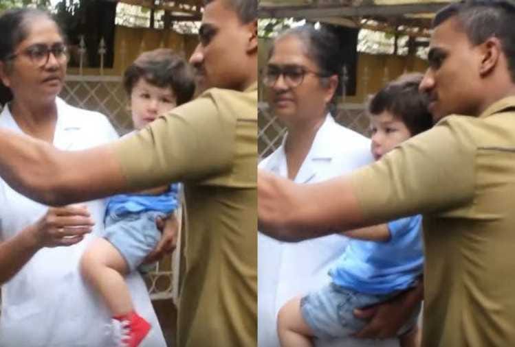 unknown man wants to click selfie with taimur watch this video