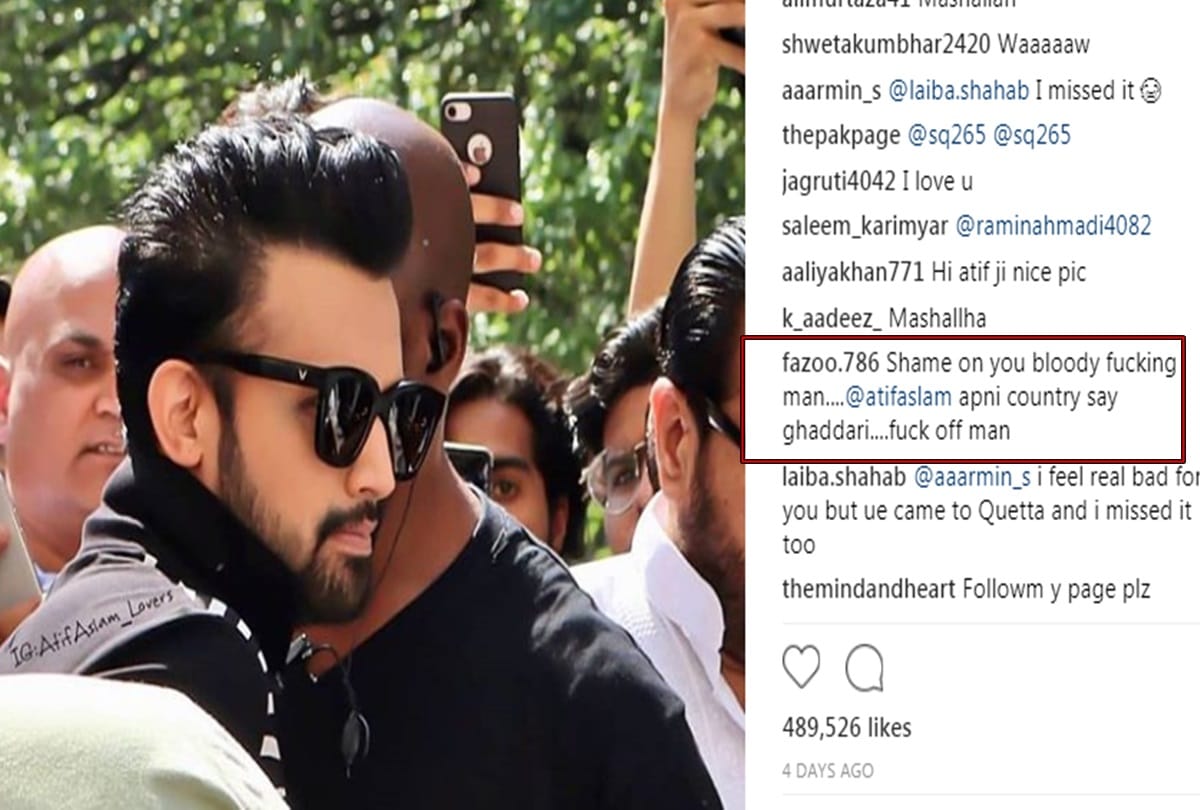 Pakistani singer Atif Aslam trolls For Singing Indian Song