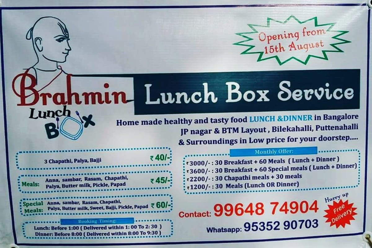 controversy sparks on Bengaluru Service Offering Pure Brahmin Meals 