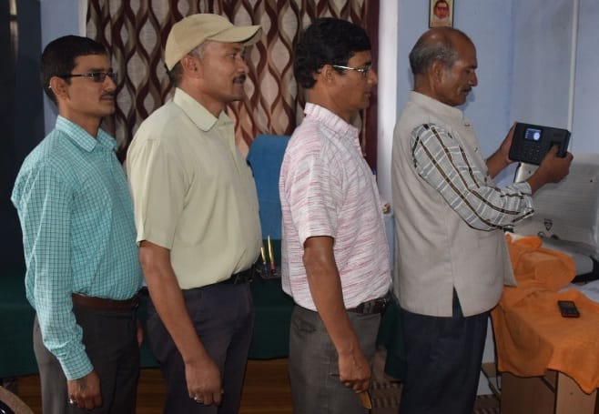 Presence of biometric machine in SSJ campus