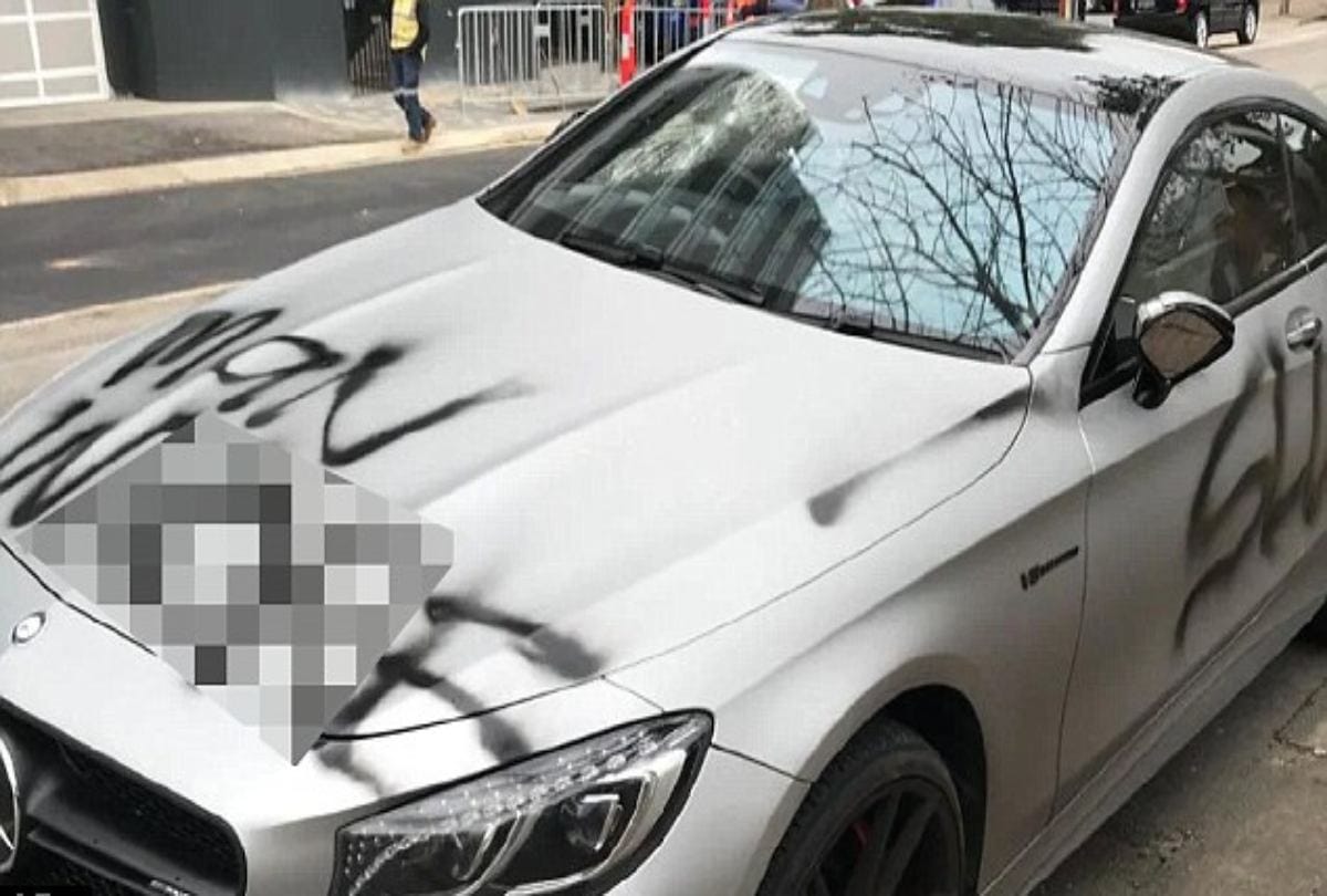 Woman Breaks Luxury Mercedes Benz Glass And Spray Paints Bad Words On It In Australia
