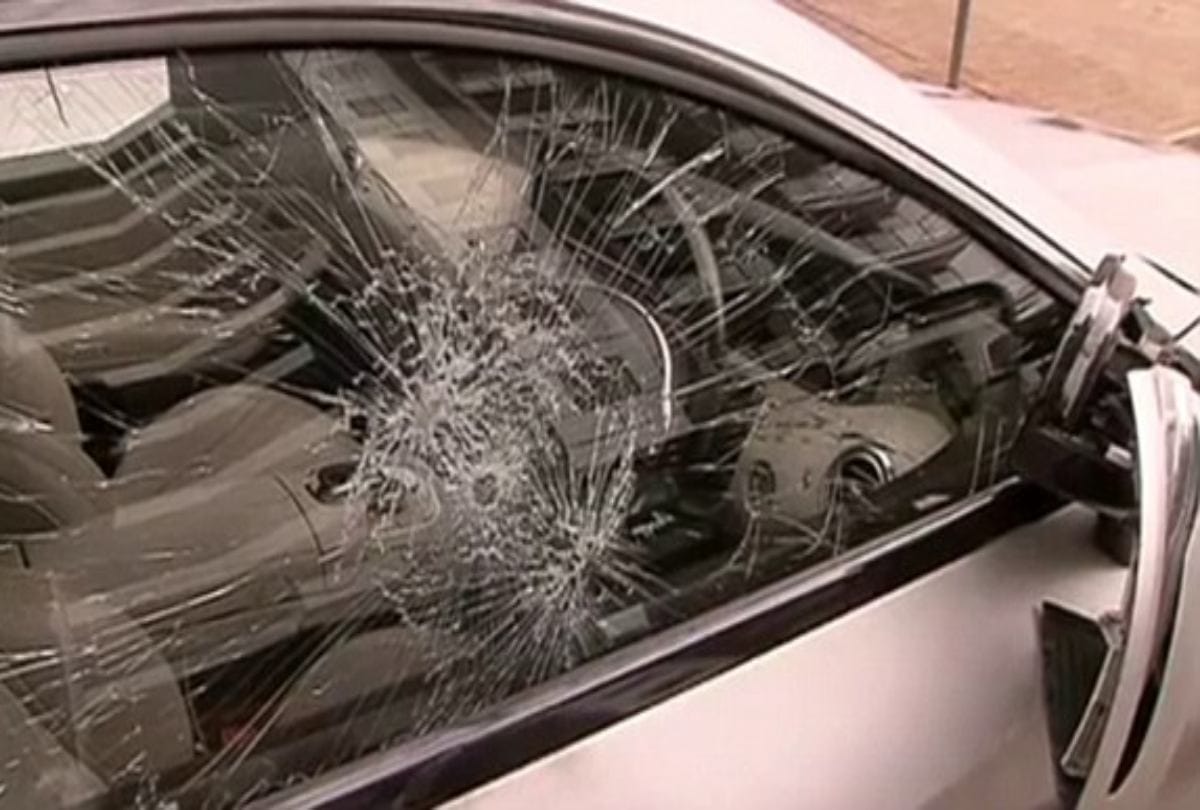 Woman Breaks Luxury Mercedes Benz Glass And Spray Paints Bad Words On It In Australia