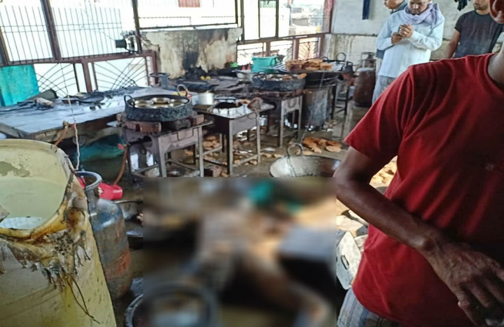 man burnt alive after gas cylinder catches fire