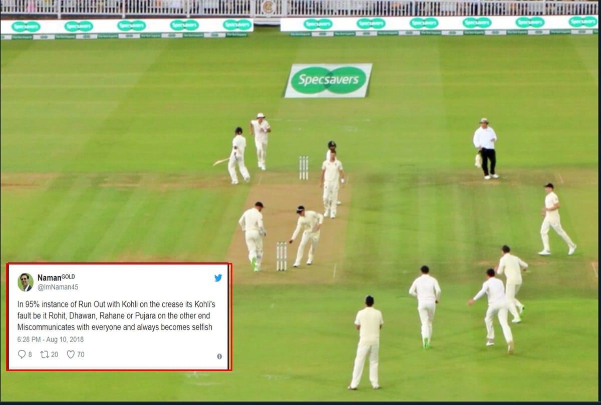 INDvENG: Virat kohli trolled on twitter after Cheteshwar Pujara run out
