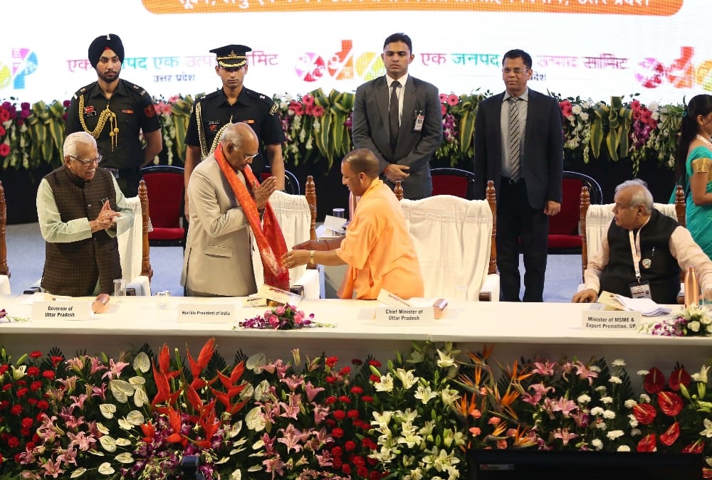  satyadev pachori was sitting during welcome of president ramnath kovind.
