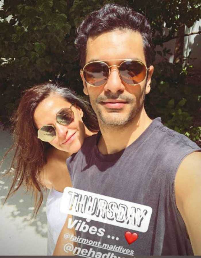 neha dhupia and angad bedi enjoy vacation in maldives share photos on social media