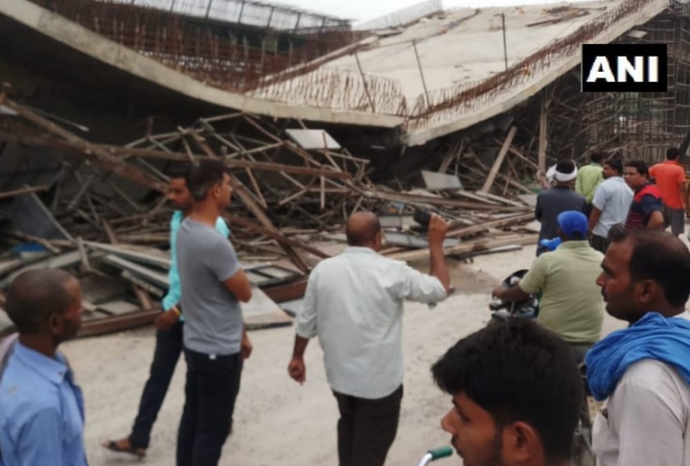A flyover on national highway collapsed in Basti.
