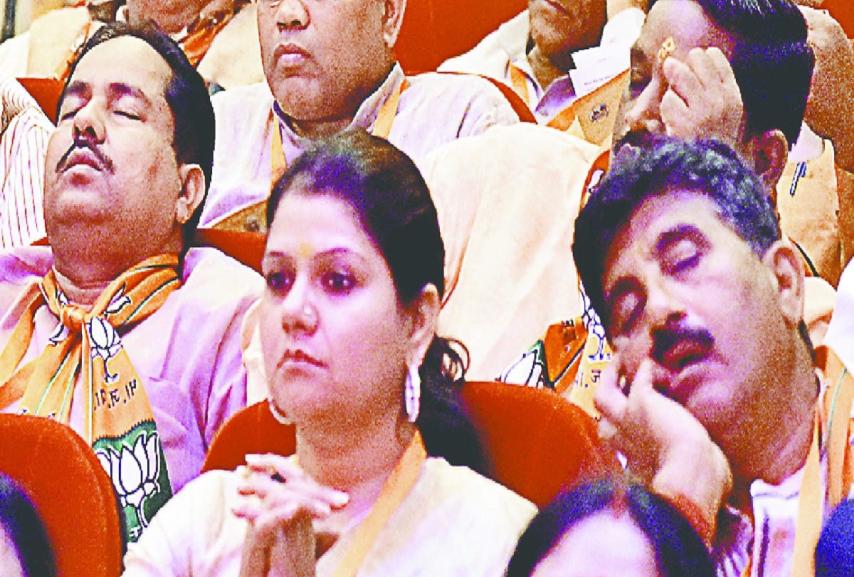 BJP Leader was sleeping at the BJP Working Committee meeting, see photos