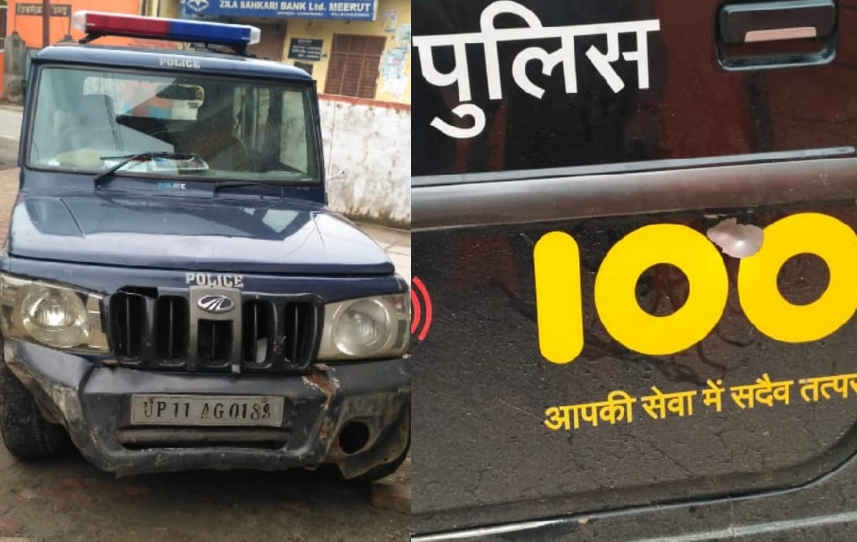 cow-smugglers Firing savrel round on police in an encounter in up  officers  nerrow escaped