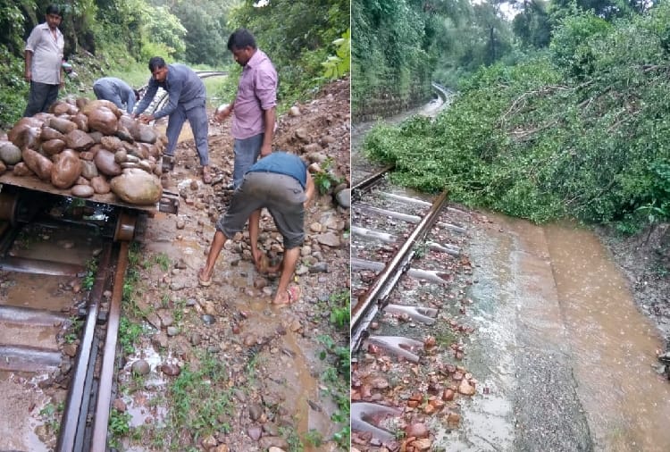 Land sliding in six places in Pathankot, 14 trains canceled