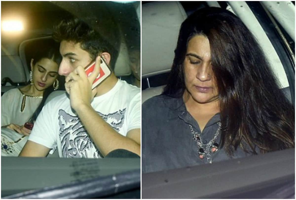 Sara Ali Khan attend birthday party with Ibrahim and Amrita Singh