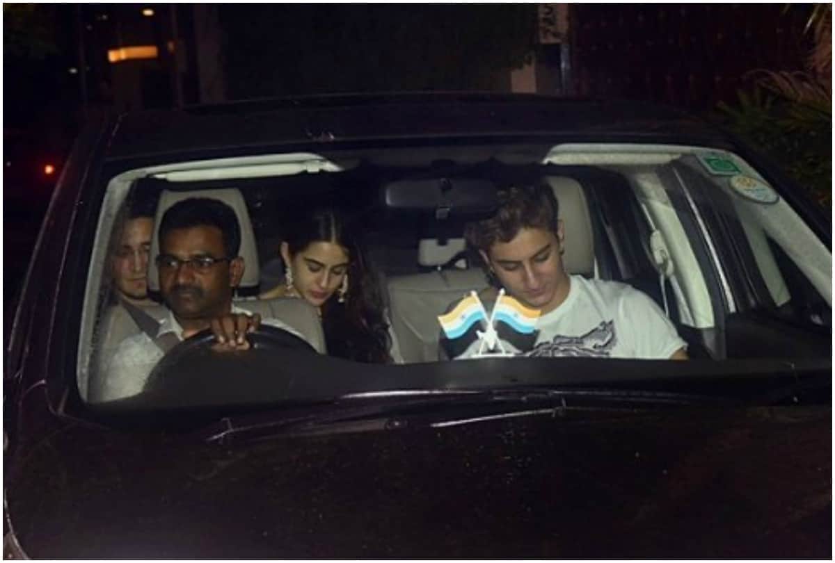 Sara Ali Khan attend birthday party with Ibrahim and Amrita Singh