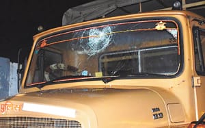 Bomb blast in CMP hostel, PAC truck damaged