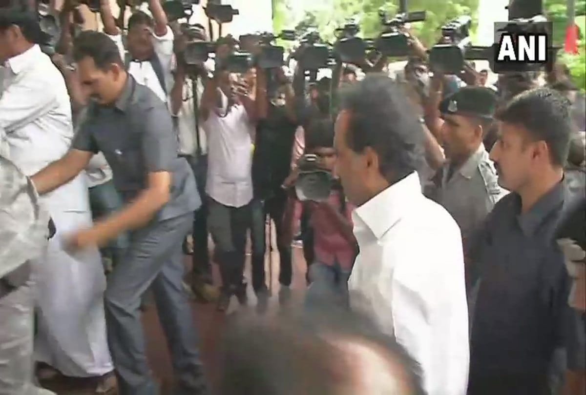 DMK Working President MK Stalin arrives for the party Emergency Executive Meeting in Chennai 