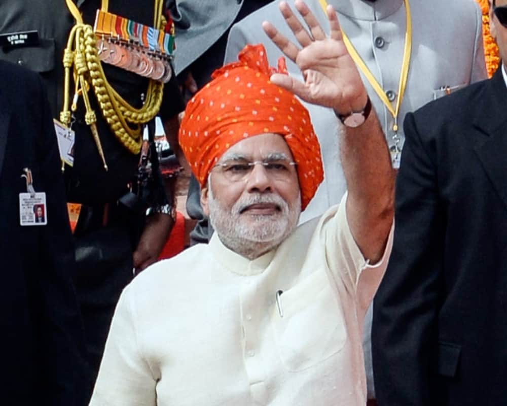 Over the last 5 years Modi with these colorful turbans celebrates his Independence Day