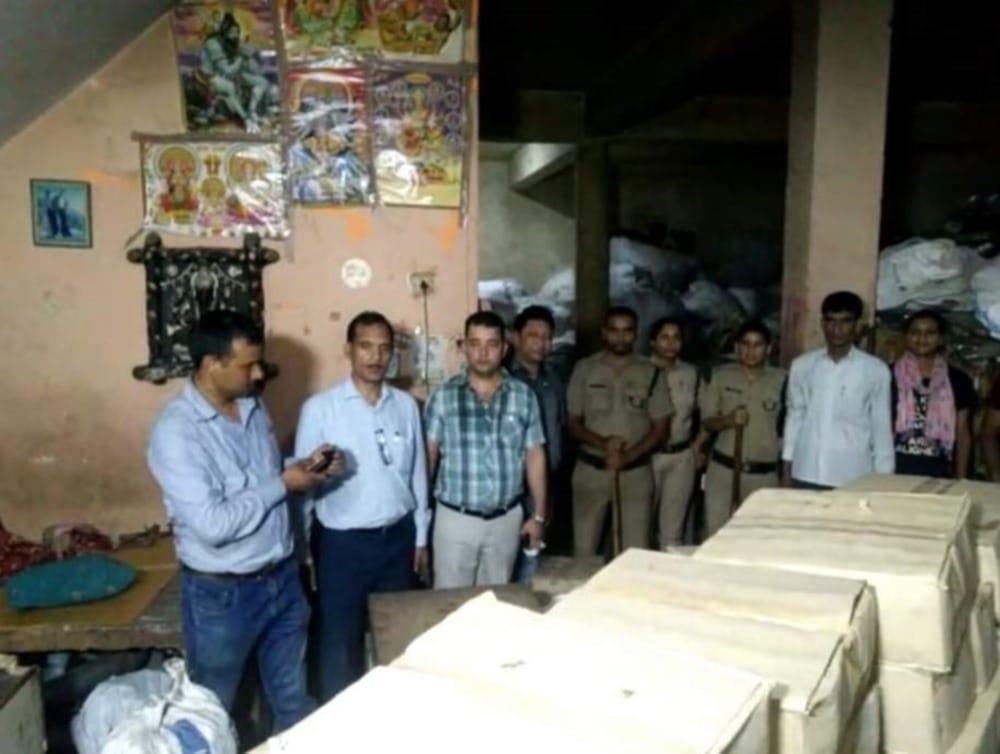 huge number of illegal alcohol seized from bjp leader godown