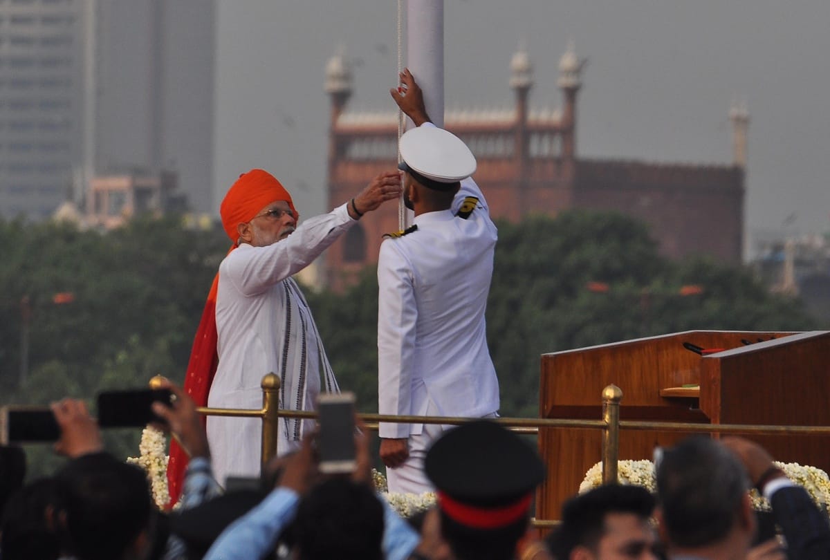 see unseen photos of independence day 2018 pm modi at red fort