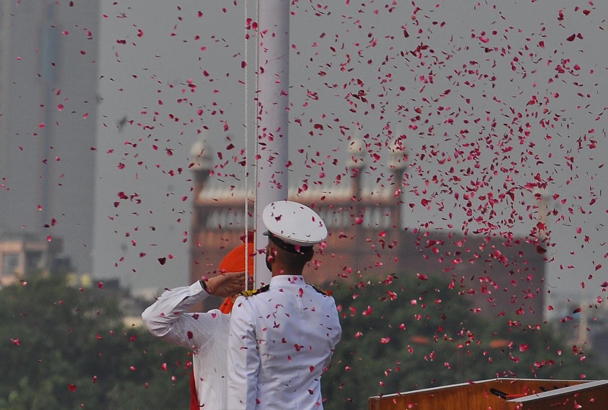 see unseen photos of independence day 2018 pm modi at red fort