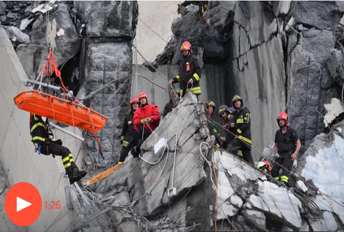Bridge collapsed in Genoa city of Italy, 38 people dead