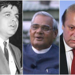 Former Prime Minister Atal Bihari Vajpayee and dilip kumar Pak Pm nawaz Sharif