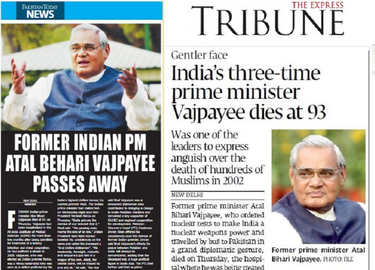 Foreign media and political figures remembered atal bihari vajpai
