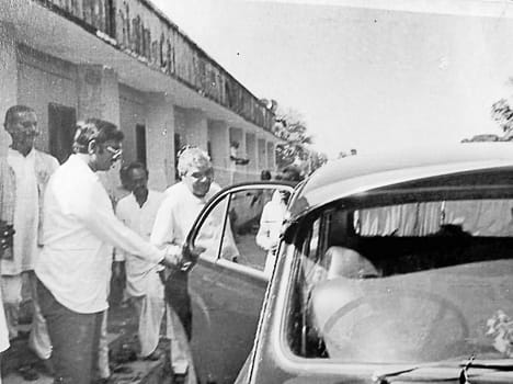 Atmaji was traveling from Ambassador to Dharmanagari