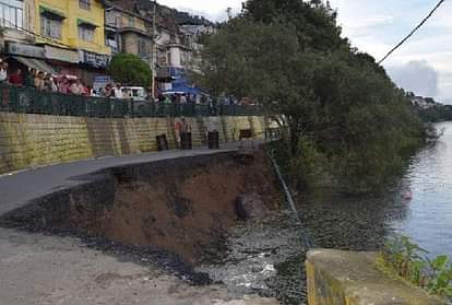 When 25 meters of Nainital's famous Lower Malrod falls into the lake