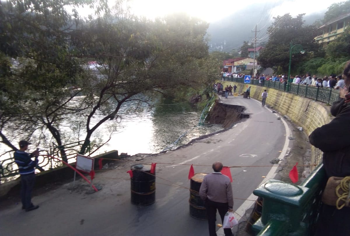 When 25 meters of Nainital's famous Lower Malrod falls into the lake