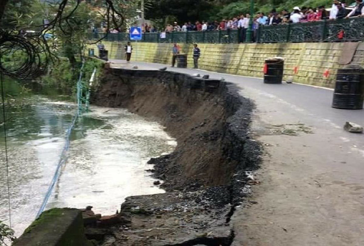 When 25 meters of Nainital's famous Lower Malrod falls into the lake