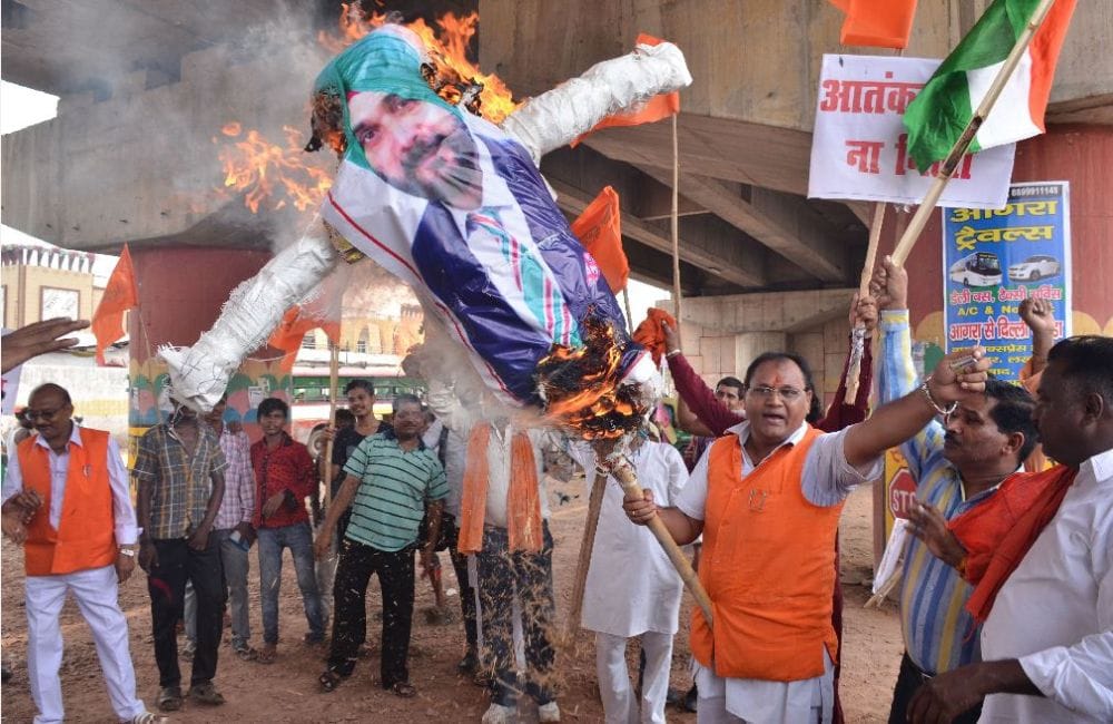 rashtriya bajrang dal protest against Navjot Singh Siddhu