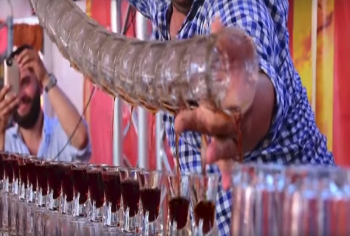 Philip Traber Holds World Record for Pouring seventeen glass