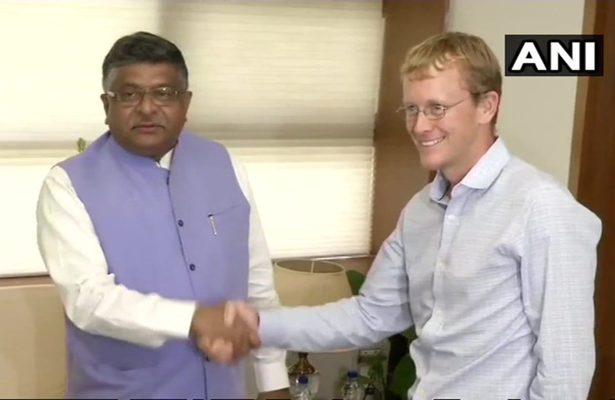 Ravi Shankar Prasad met with Whatsapp CEO Chris Daniel and called meeting very productive