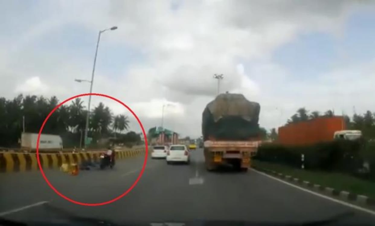 Before miraculous escape 5 year old girl riding bike alone in Bengaluru