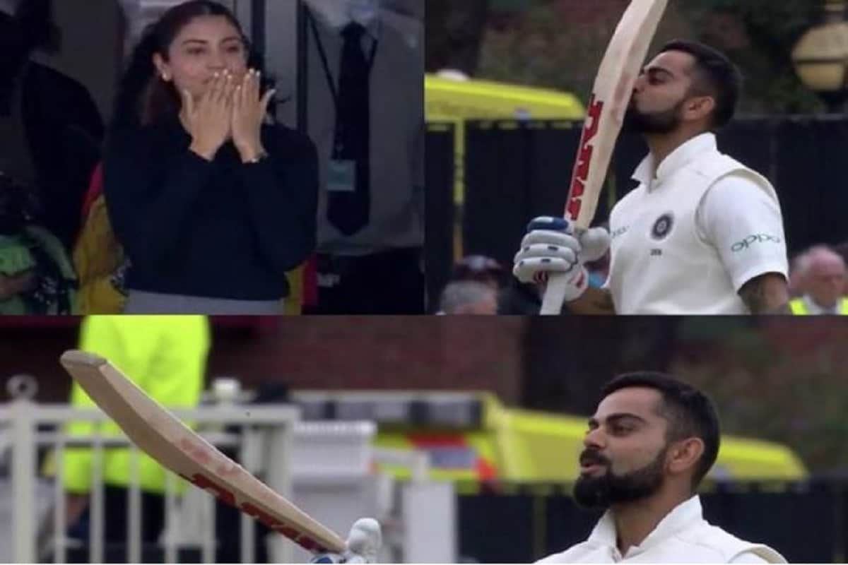 anushka sharma and virat kohli celebrates third test win against england
