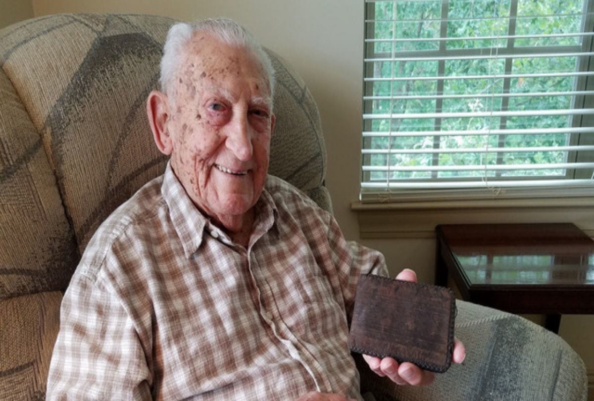 Man found wallet lost 77 years ago during world war 2
