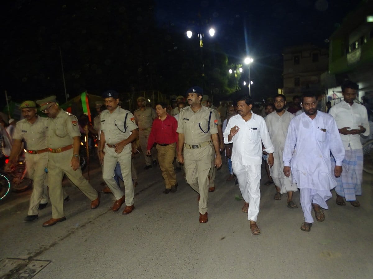 varanasi police route march before bakrid