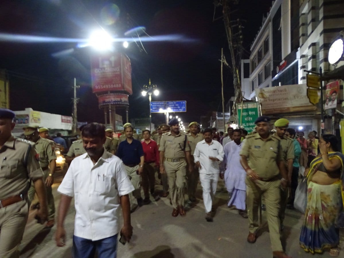 varanasi police route march before bakrid