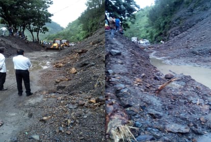 many roads closed in himachal due to heavy rainfall in himachal
