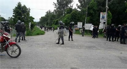 Police Firing during Curfew in Nepal six protesters injured
