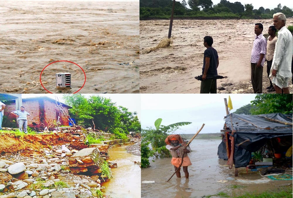 Flood in uttarakhand after very heavy rain rivers overflow